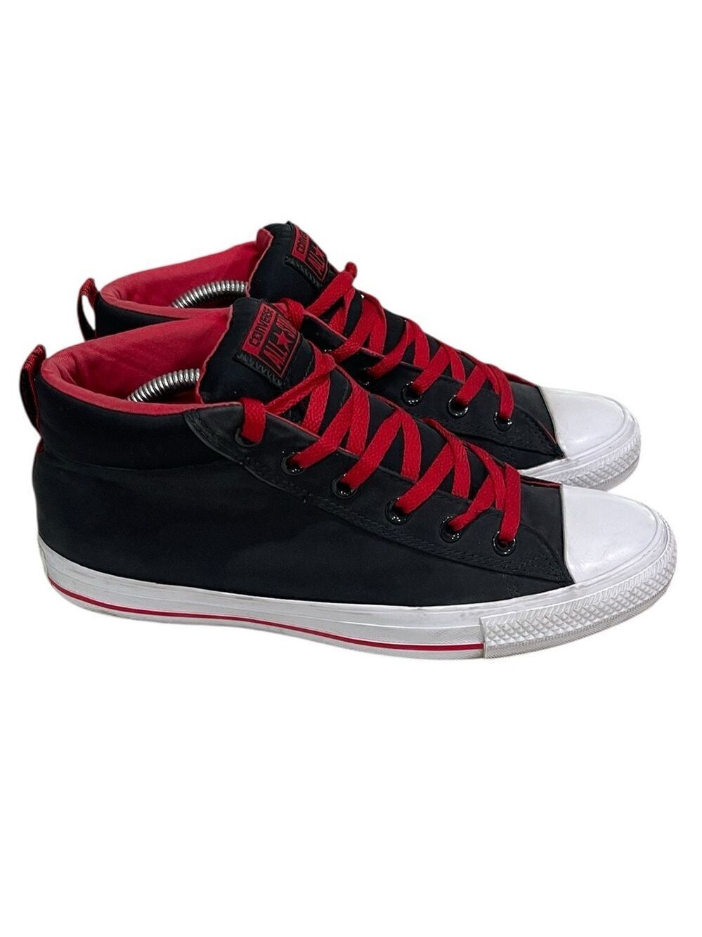 Converse All Star Chuck Taylor Street Mid Casual Sneakers Men’s SZ 8.5 Black Red